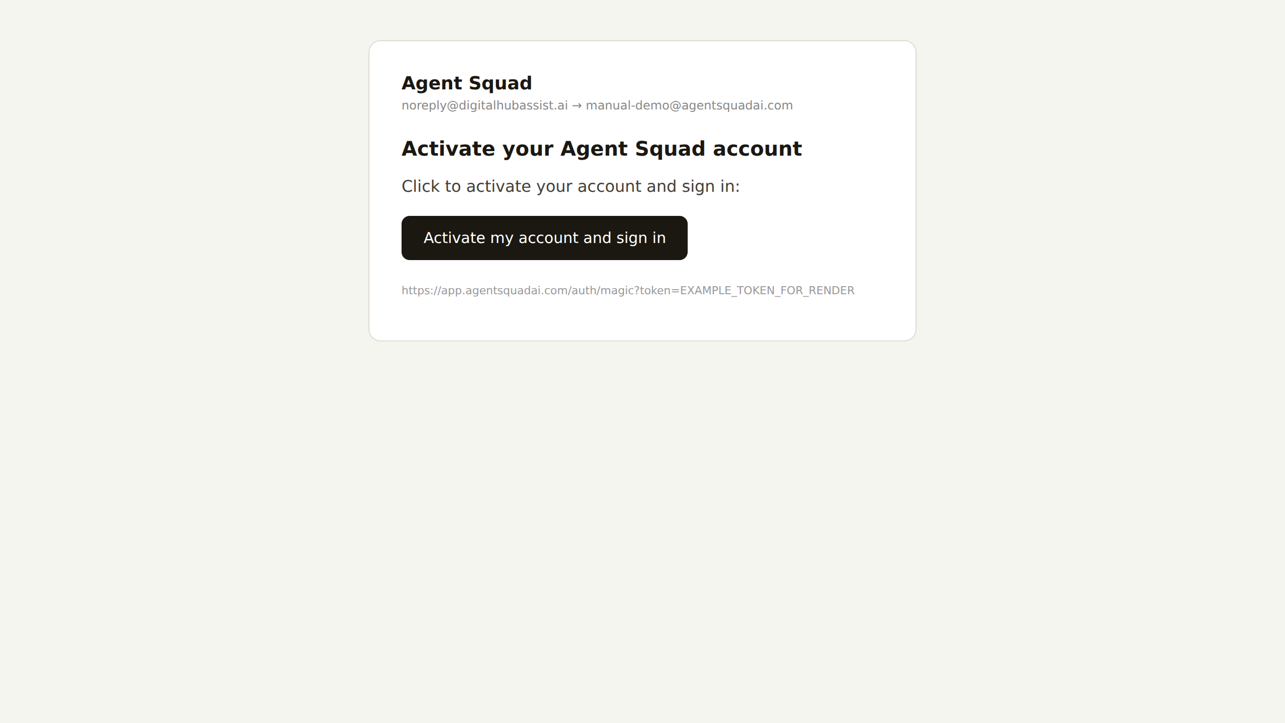 Email con magic link